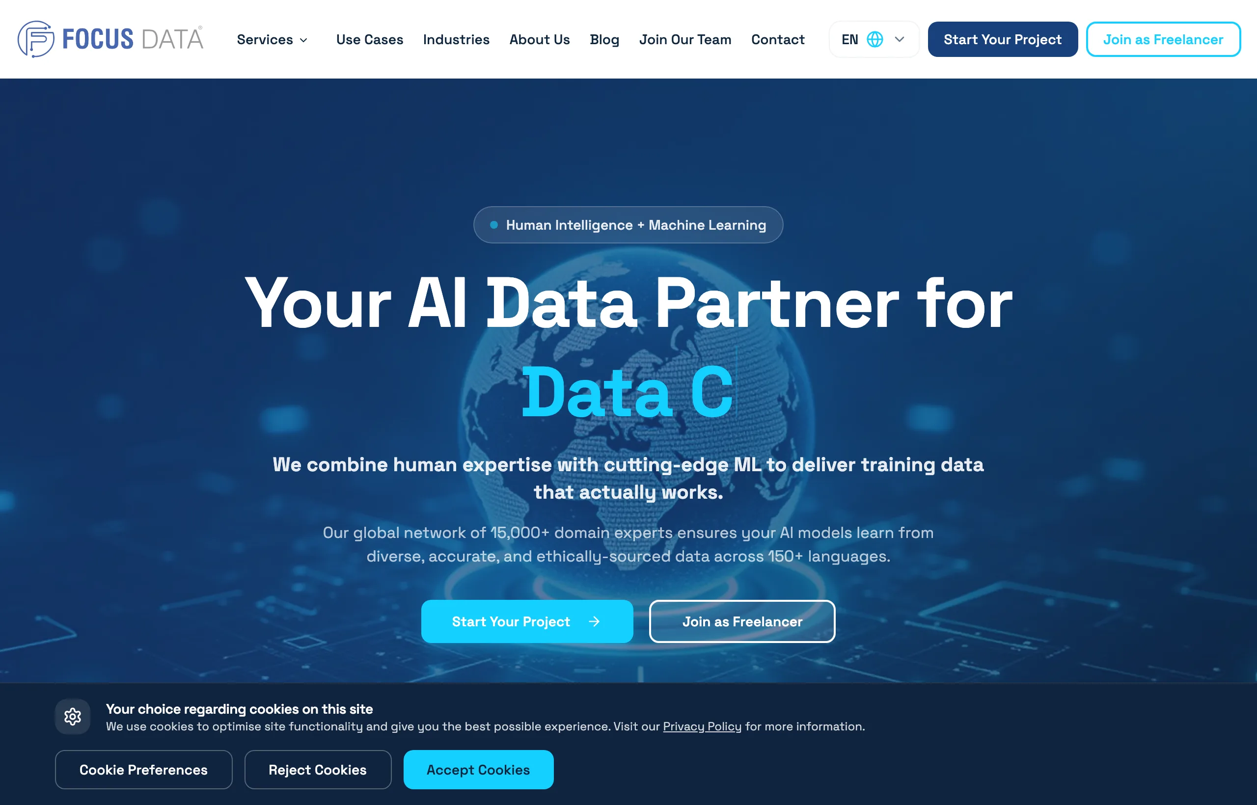 Focus Data website