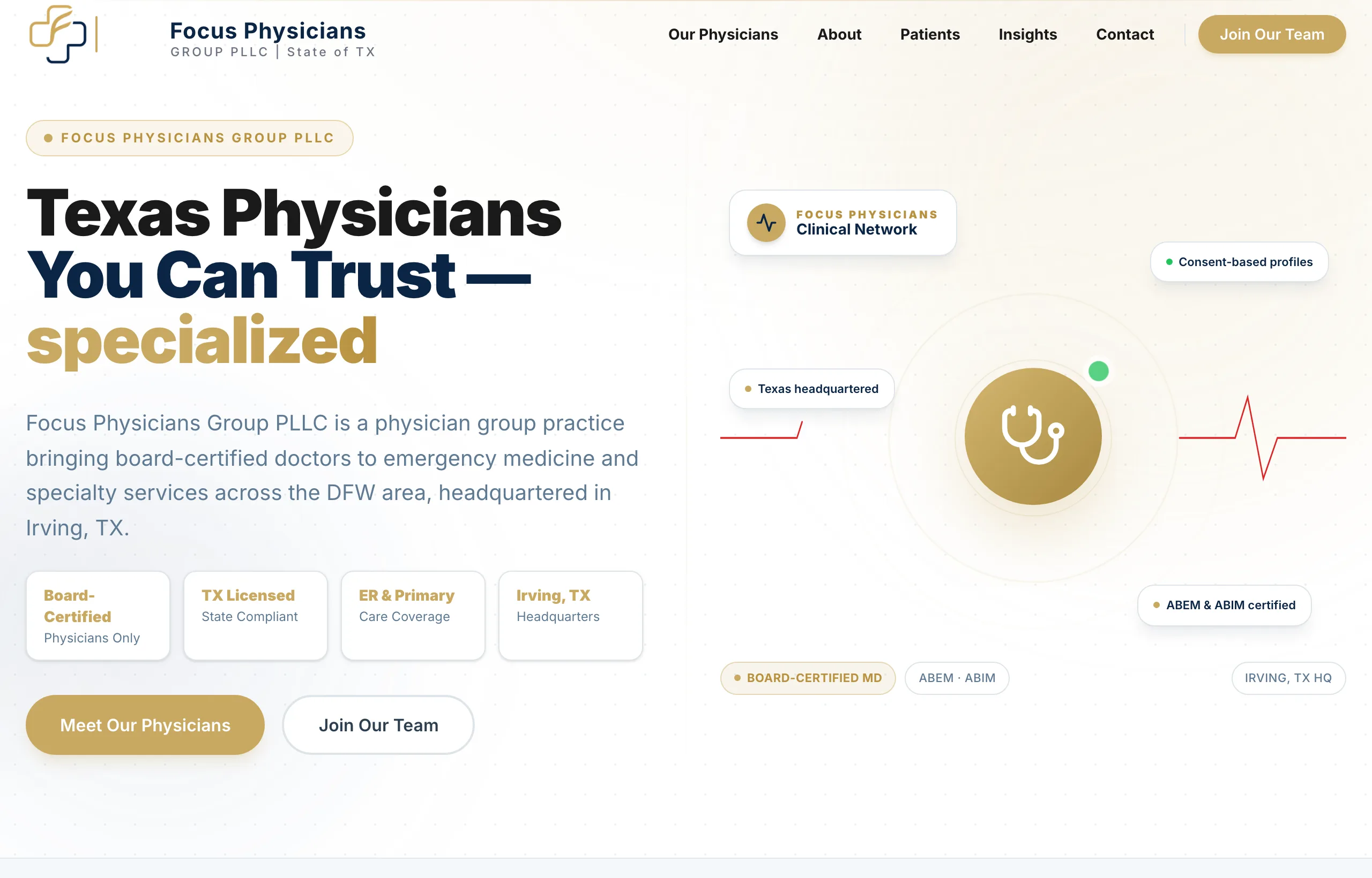 Focus Physician website